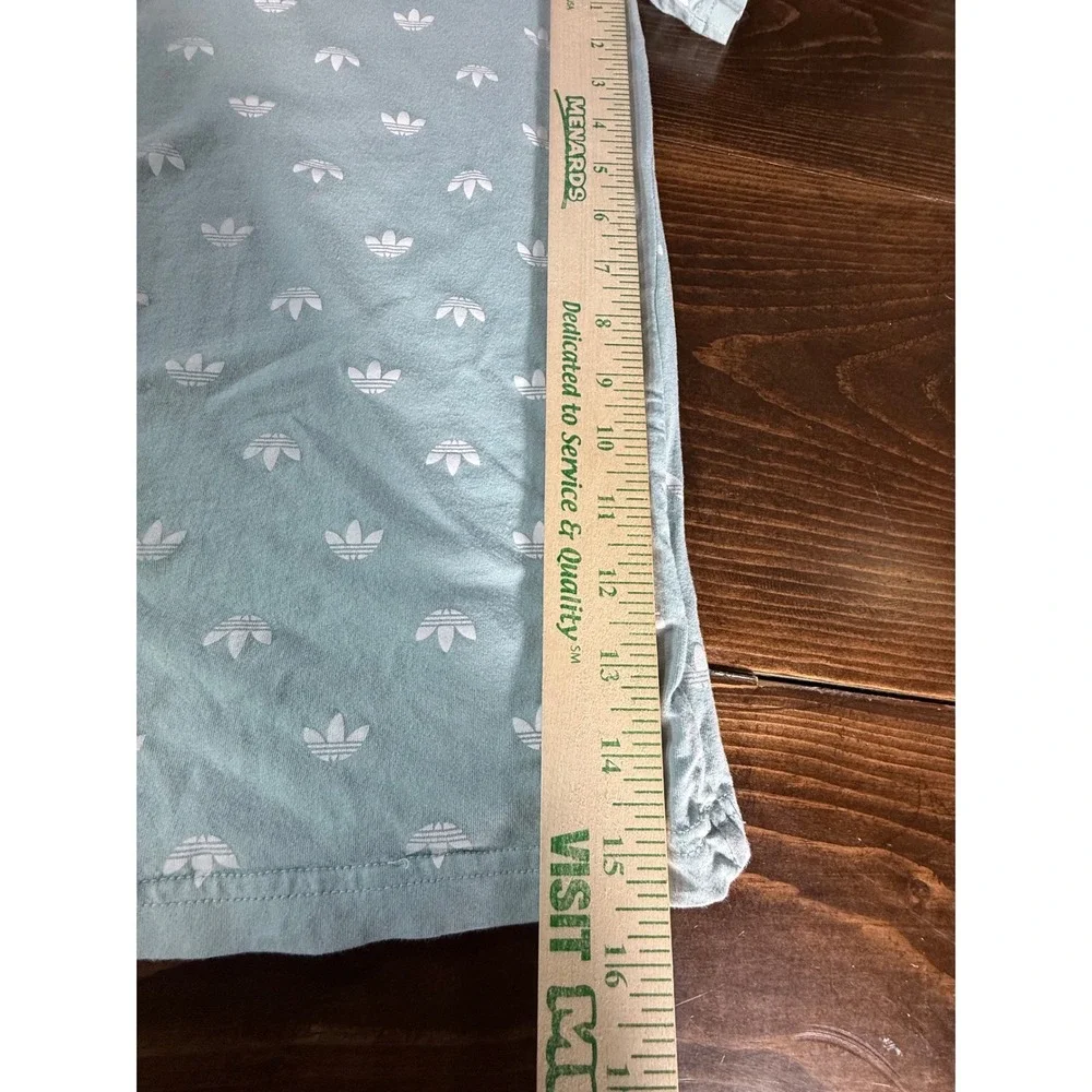 Adidas Originals Kids Mint‎ Green Trefoil All Over Print T-Shirt Size M 11-12Y